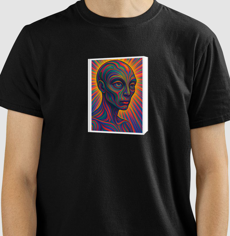 Camiseta rosto psicodélico