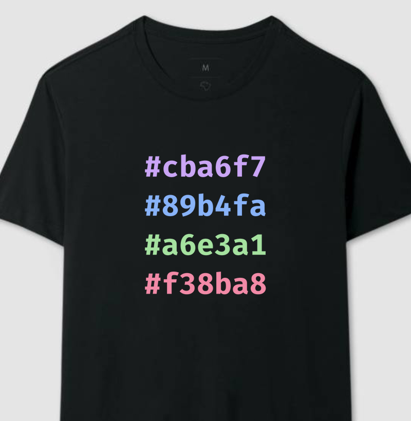 Camiseta - Catppuccin Hexadecimal Colors