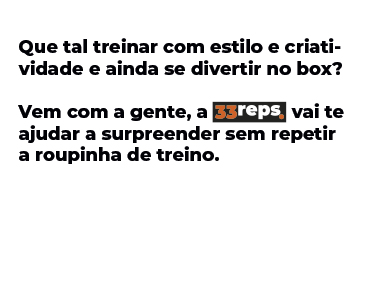 Sobre 33Reps. | Veste Quem Vive o WOD.